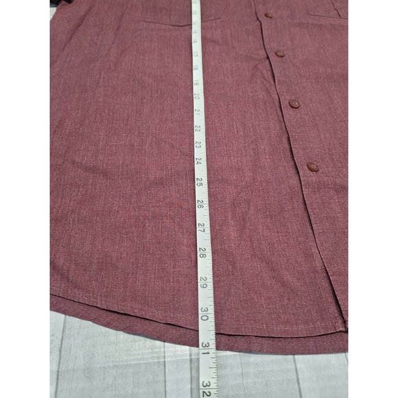 Retrofit Brand MFG Short Sleeve Button Down Shirt Maroon Red Mens Size XL - Picture 6 of 8